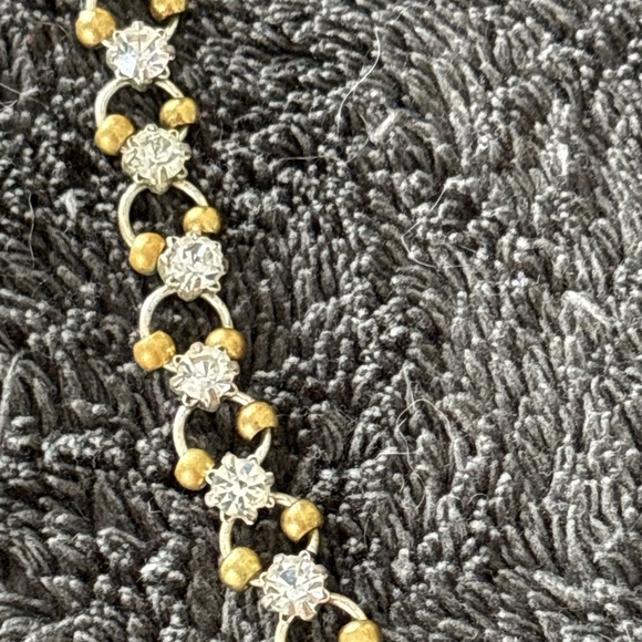2/$20 Elegant rhinestone and Gold Beaded Necklace - Picture 2 of 2